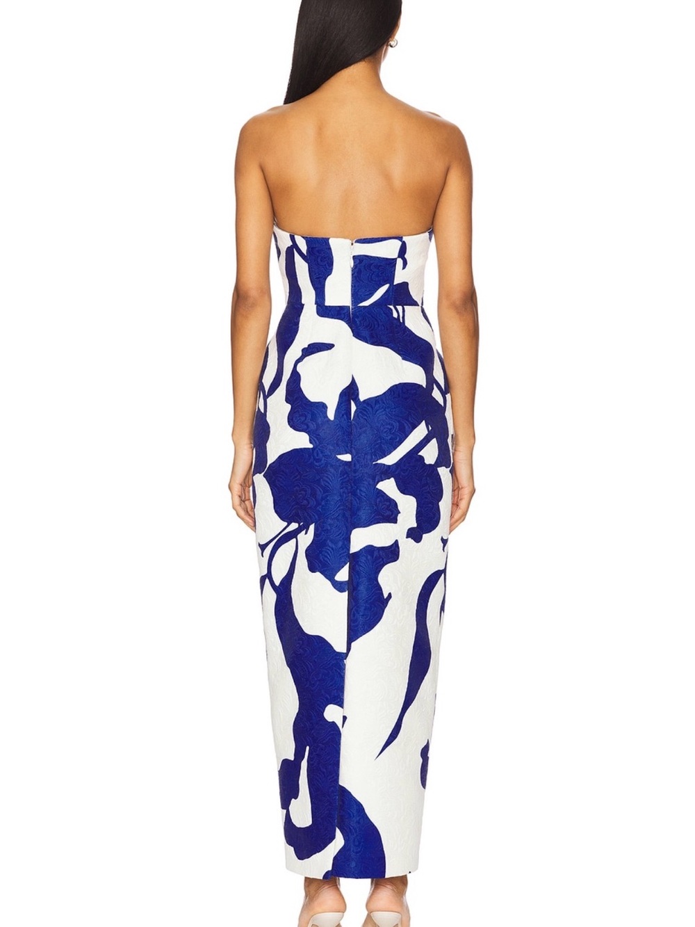 Milly Orion Camellia Floral Jaquard Dress in Blue Malt - Picture 2 of 4